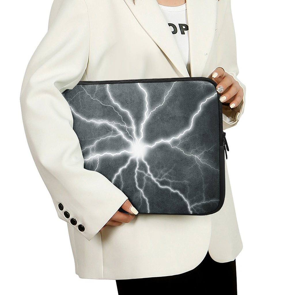 White Lightning Print Laptop Sleeve