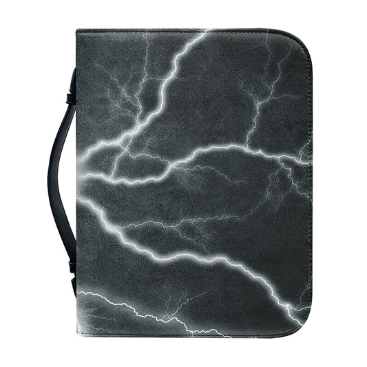 White Lightning Print Leather Bible Cover