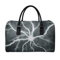 White Lightning Print Leather Duffel Bag