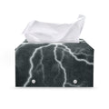 White Lightning Print Leather Tissue Box Cover