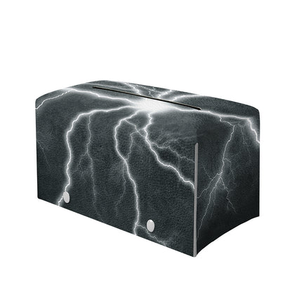 White Lightning Print Leather Tissue Box Cover