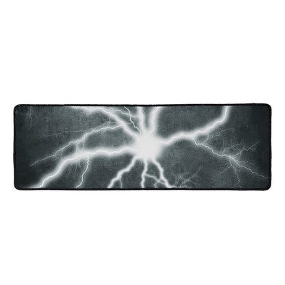 White Lightning Print Long Kitchen Mat