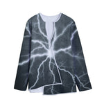 White Lightning Print Long Sleeve Short Coat