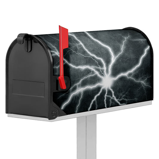 White Lightning Print Mailbox Cover
