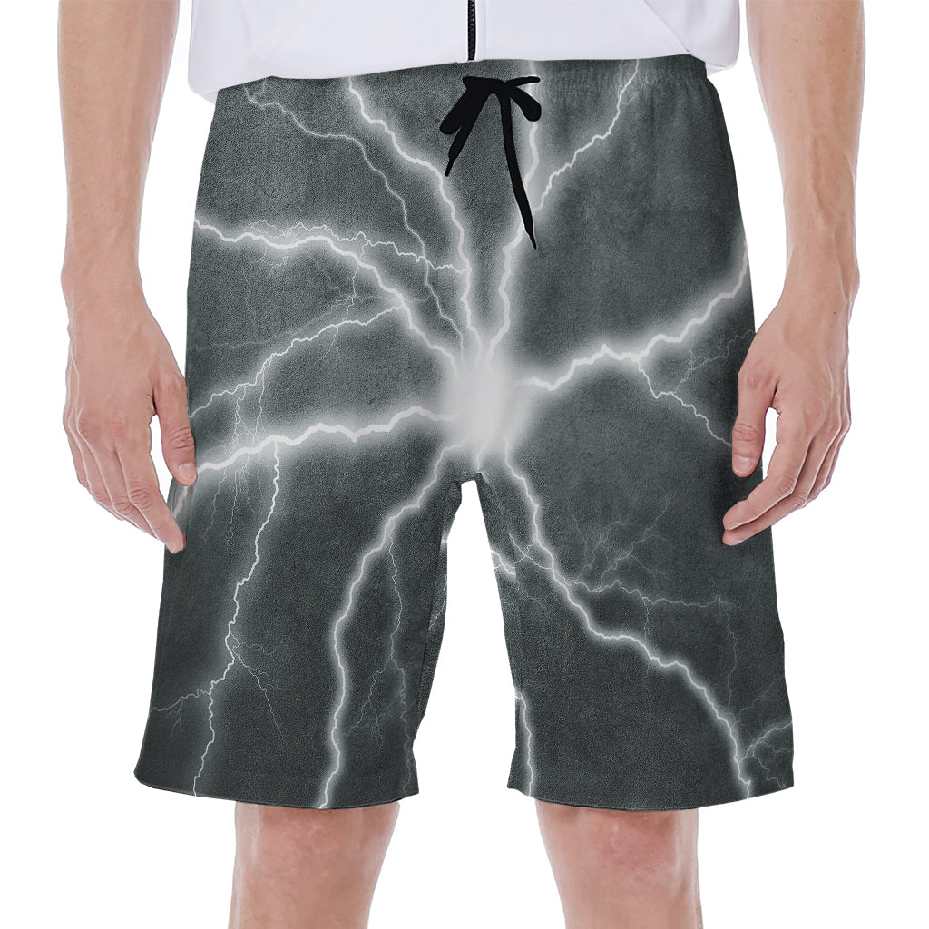 White Lightning Print Men's Beach Shorts