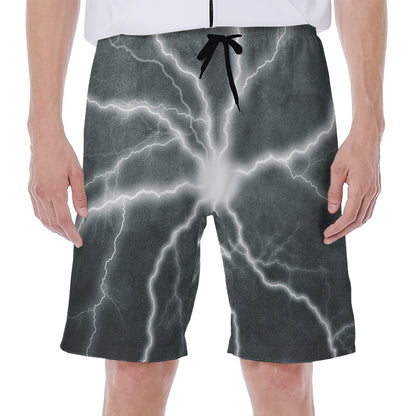 White Lightning Print Men's Beach Shorts