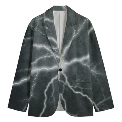 White Lightning Print Men's Blazer