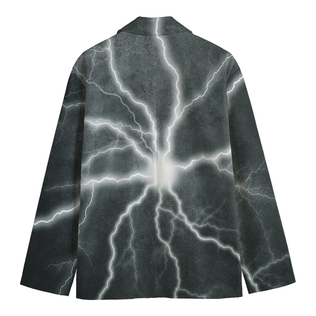 White Lightning Print Men's Cotton Blazer