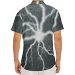 White Lightning Print Men's Deep V-Neck Shirt