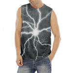 White Lightning Print Men's Fitness Tank Top
