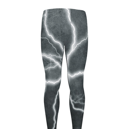 White Lightning Print Men's leggings