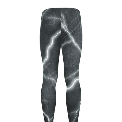 White Lightning Print Men's leggings