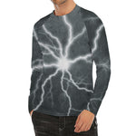 White Lightning Print Men's Long Sleeve Rash Guard