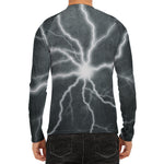 White Lightning Print Men's Long Sleeve Rash Guard