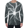 White Lightning Print Men's Long Sleeve T-Shirt