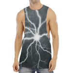 White Lightning Print Men's Muscle Tank Top