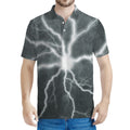 White Lightning Print Men's Polo Shirt
