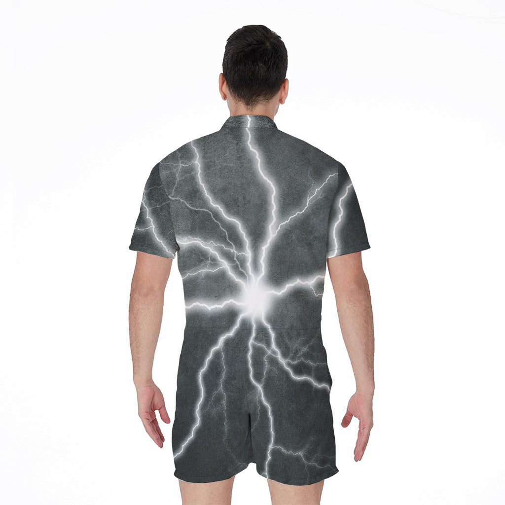 White Lightning Print Men's Rompers