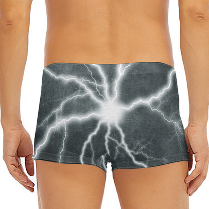 White Lightning Print Men's Short Boxer Briefs