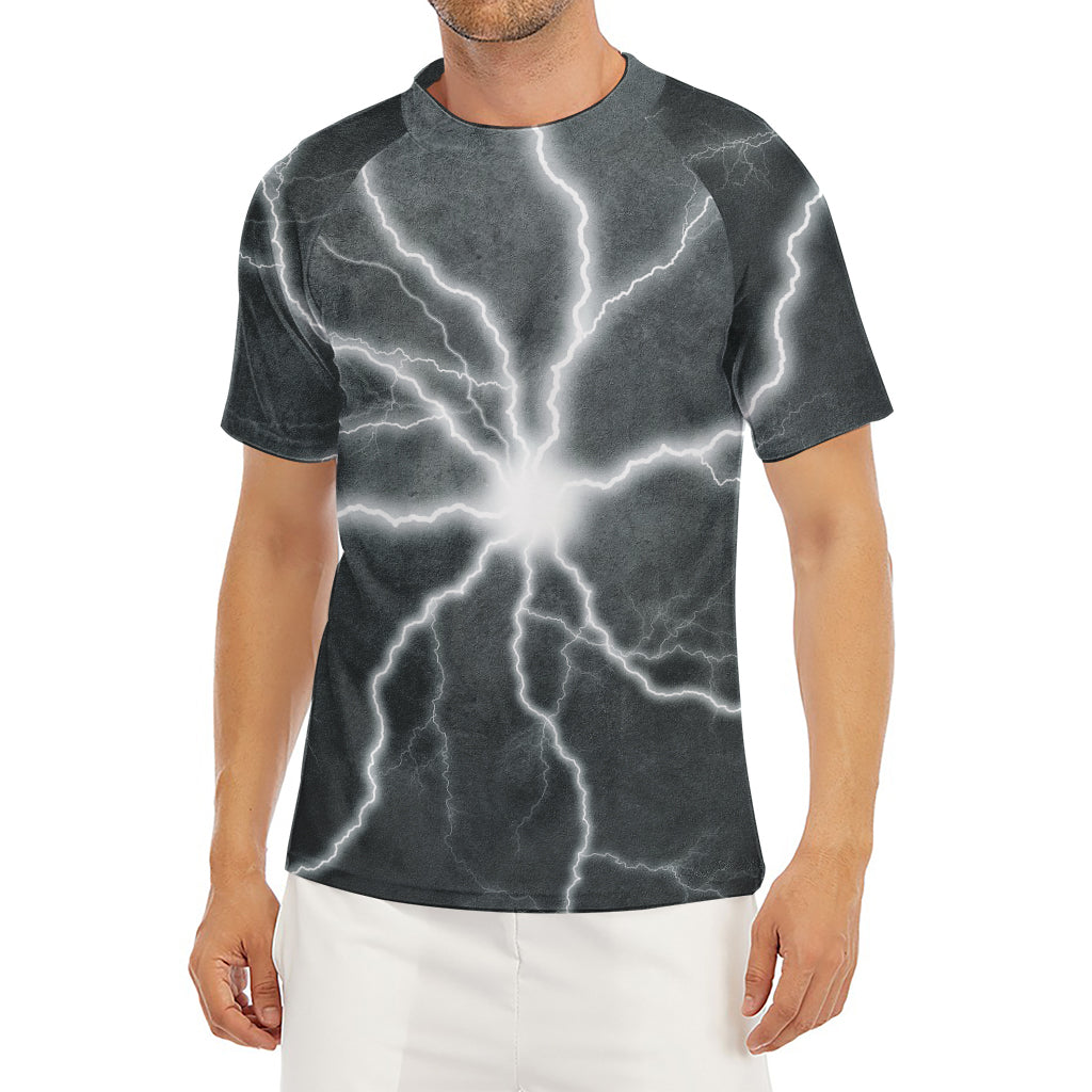 White Lightning Print Men's Short Sleeve Rash Guard