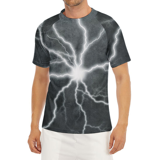 White Lightning Print Men's Short Sleeve Rash Guard