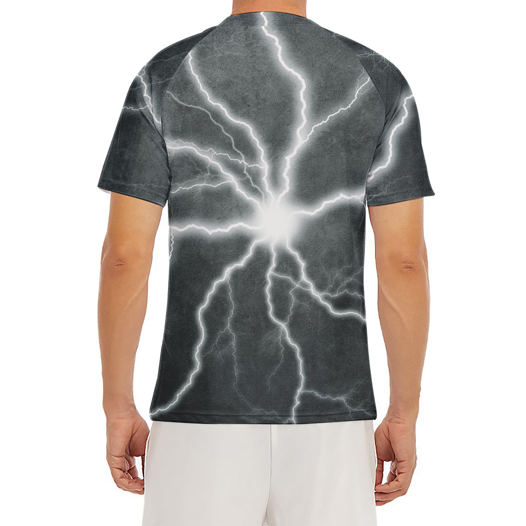 White Lightning Print Men's Short Sleeve Rash Guard