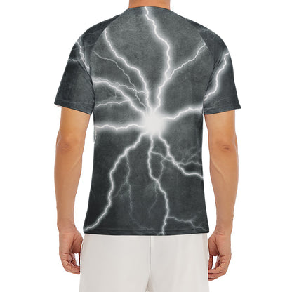 White Lightning Print Men's Short Sleeve Rash Guard