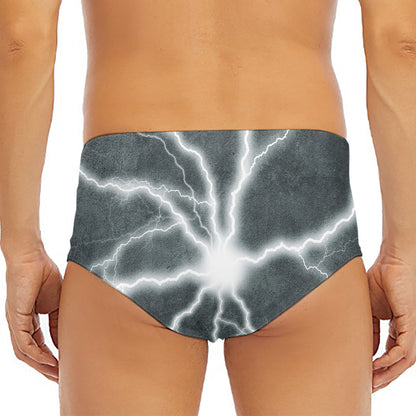 White Lightning Print Men's Triangle Swim Briefs