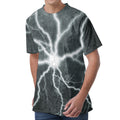 White Lightning Print Men's Velvet T-Shirt