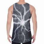 White Lightning Print Men's Velvet Tank Top