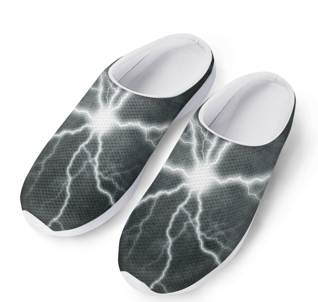 White Lightning Print Mesh Casual Shoes