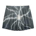 White Lightning Print Mesh Shorts