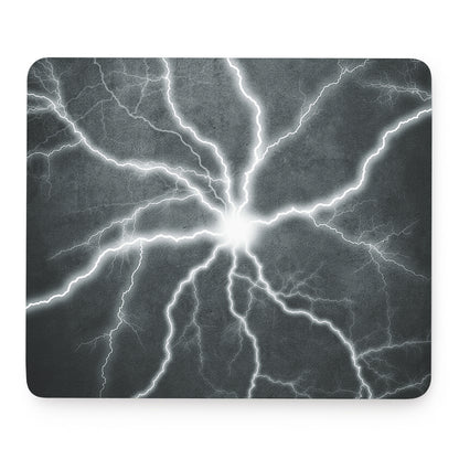 White Lightning Print Mouse Pad