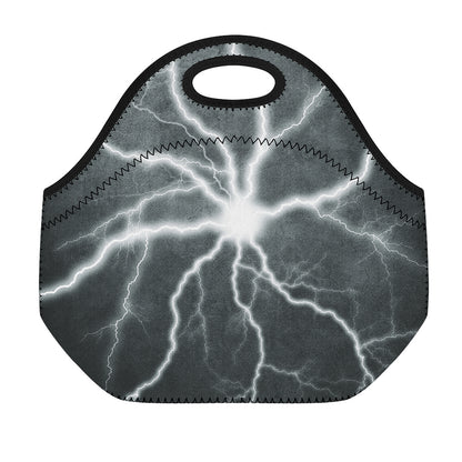 White Lightning Print Neoprene Lunch Bag