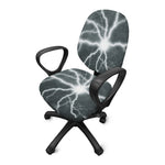 White Lightning Print Office Chair Cover
