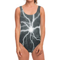 White Lightning Print One Piece Swimsuit