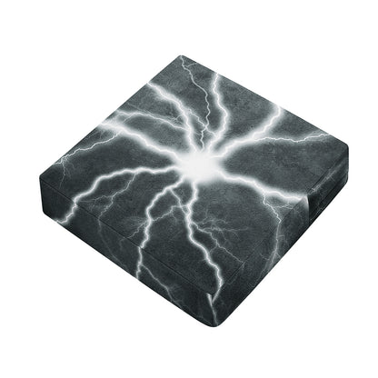 White Lightning Print Outdoor Seat Cushion Cover