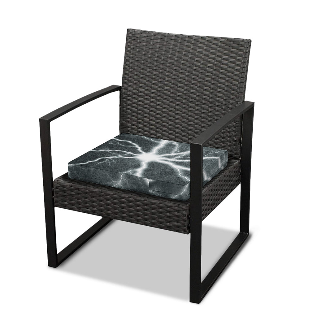 White Lightning Print Outdoor Seat Cushion Cover