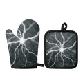 White Lightning Print Oven Mitt And Pot Holder Set