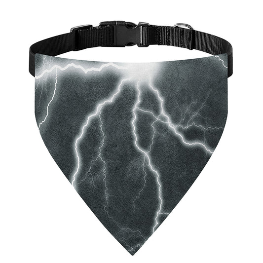 White Lightning Print Over The Collar Dog Bandana