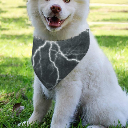 White Lightning Print Over The Collar Dog Bandana