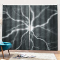 White Lightning Print Pencil Pleat Curtains