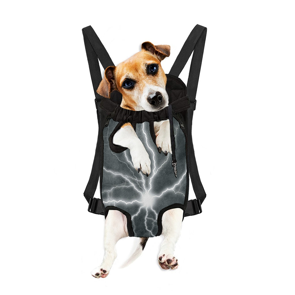 White Lightning Print Pet Carrier Backpack
