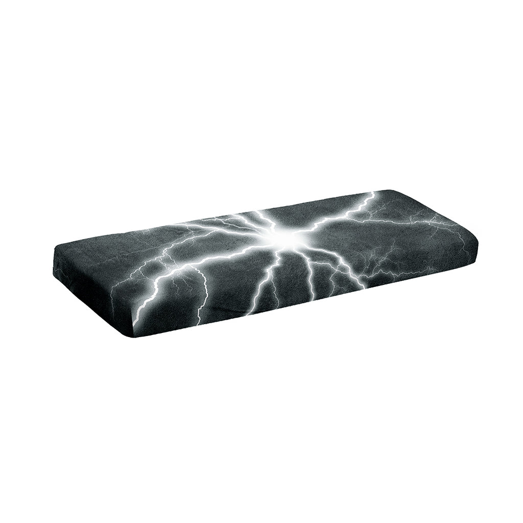 White Lightning Print Piano Keyboard Cover