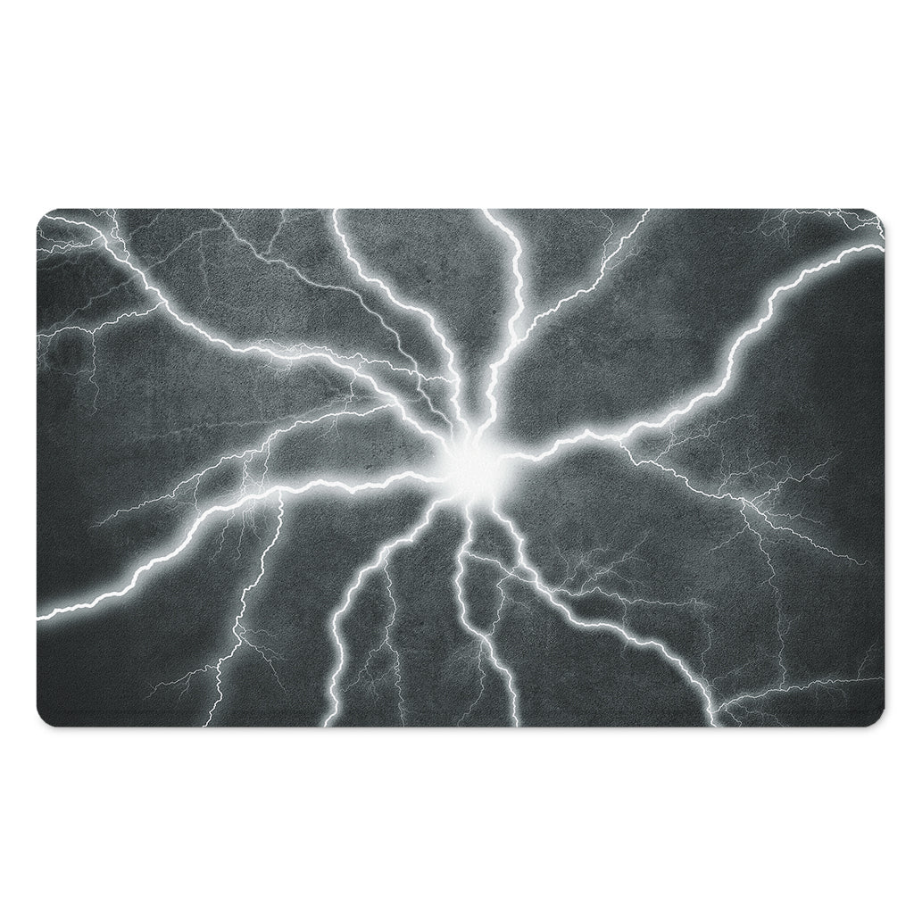 White Lightning Print Polyester Doormat