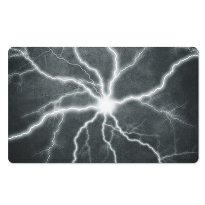 White Lightning Print Polyester Doormat