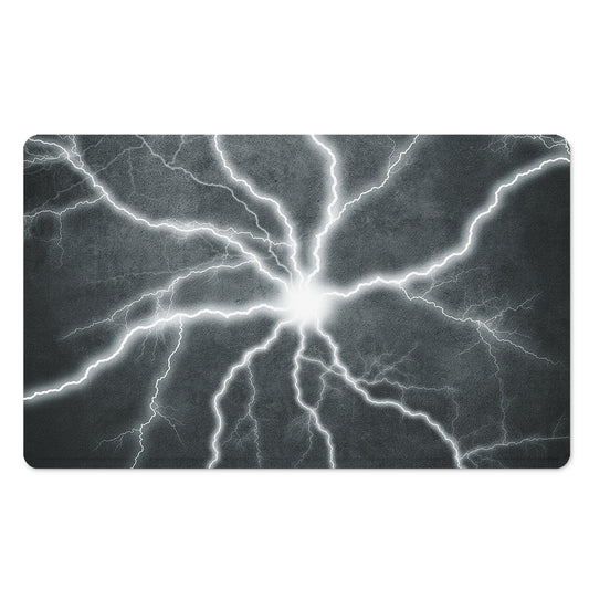 White Lightning Print Polyester Doormat