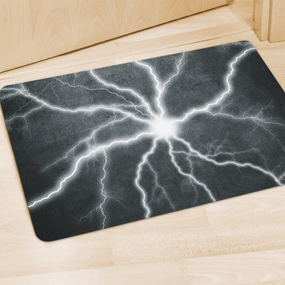 White Lightning Print Polyester Doormat