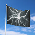 White Lightning Print Polyester Flag