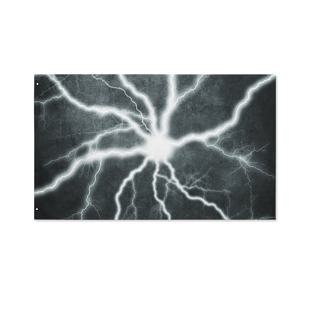 White Lightning Print Polyester Flag